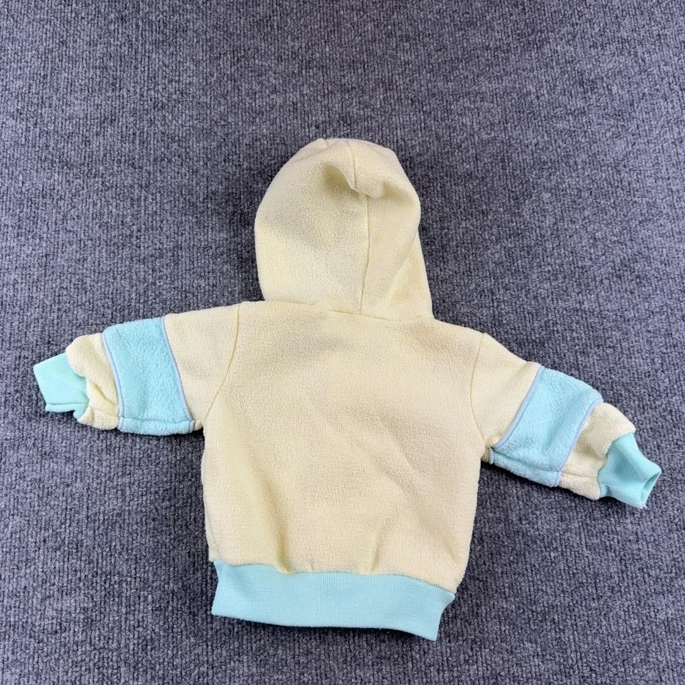 VTG Small Steps Fleece Outfit Set Girls 3-6M Yellow Hooded Teddy Bear 2 Piece
